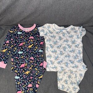 Kids Dinosaur and Floral Pajama Set
